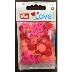 PRYM LOVE - KAM PLASTIC SNAPS - ROUND PINKS / REDS