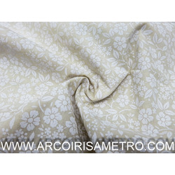 TECIDO INDIGO - TOM NO TOM FLORES BRANCAS