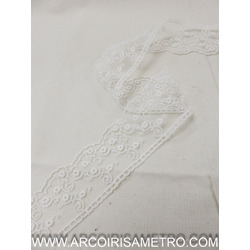 RENDA DE TULE BORDADA - BRANCO