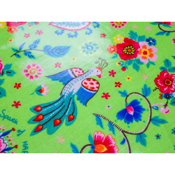 OIL CLOTH - Birds and Flowers on green