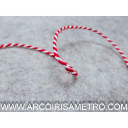 COTTON CORDING 1.5MM - RED AND WHITE
