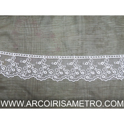 EMBROIDERED TULLE LACE - PEARL WHITE