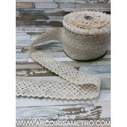 RENDA  DE ALGODAO  BEGE 6 CM