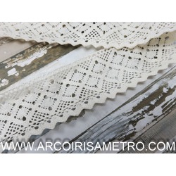 RENDA  DE ALGODAO  BEGE 6 CM