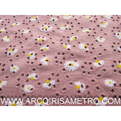 JERSEY WITH DAISIES - DUSTY PINK