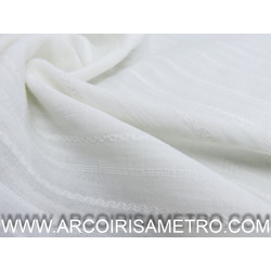 FINE COTTON SHEETING WITH EMBROIDERED STRIPES