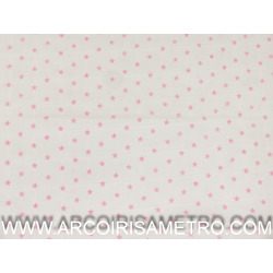 MUSSELINA - TECIDO PARA FRALDAS - ESTRELAS COR DE ROSA