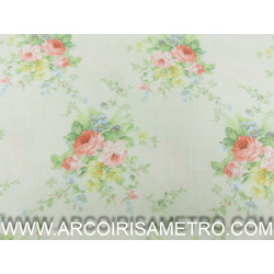 FLOWERS IN GREEN BACKGROUND  FABRIC