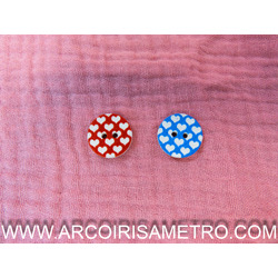 ECOVELVET RECICLED BUTTONS WITH HEART PRINT