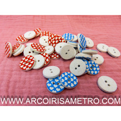 ECOVELVET RECICLED BUTTONS WITH HEART PRINT
