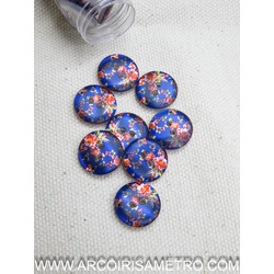 BUTTON WITH SHINE - FLOWERS 15MM