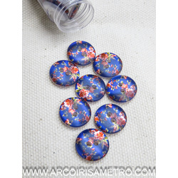 BUTTON WITH SHINE - FLOWERS 15MM