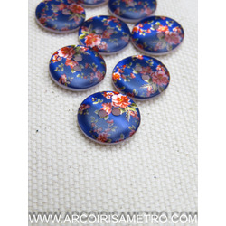 BOTÕES DE MASSA COM BRILHO - FLORES 15MM