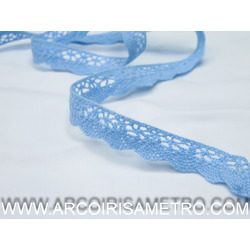 RENDA 100% ALGODAO - FINA - AZUL BEBÉ