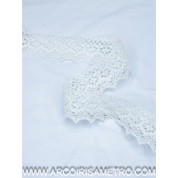 COTTON LACE WITH POINTY EDGES - WHITE