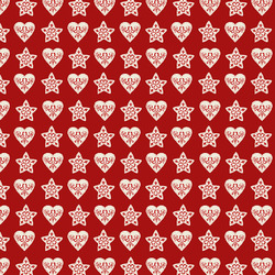 BENARTEX - NOEL HEARTS RED 12314 10