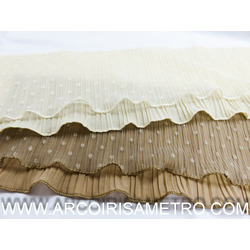 PLEATED TULLE LACE - ECRU AND BEIGE
