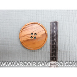 WOODEN BUTTON WITH 4 HOLES - 7CM