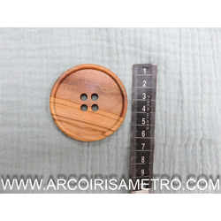 WOODEN BUTTON WITH 4 HOLES - 6CM