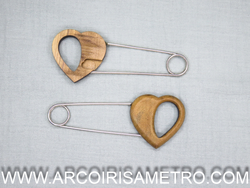 Knitting pin - wooden heart