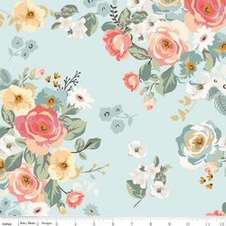 Gingham Gardens Main Aqua - C10350-AQUA