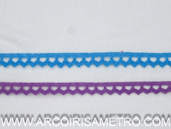 RENDA 100% ALGODAO - FINA / AZUL OU ROXO