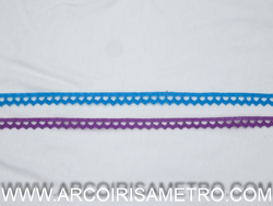 RENDA 100% ALGODAO - FINA / AZUL OU ROXO