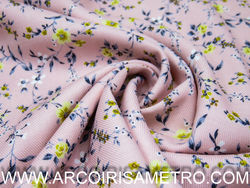 VISCOSE - Flores fundo rosa