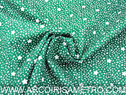 FABRICART - Stars on a green background