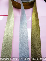 METALIC BIAS TAPE 30MM - GOLDEN, SILVER AND GOLD