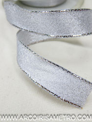 Silver ribbon with wire