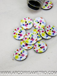 COLORFUL SPLATTERS BUTTON - 12MM
