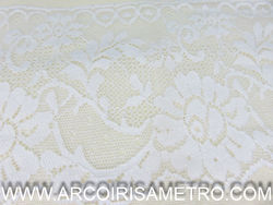WIDE ELASTIC LENGERIE LACE - WHITE