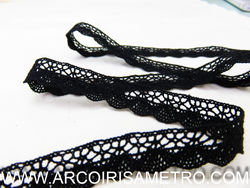RENDA 100% ALGODAO - FINA - PRETO