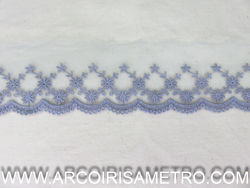 RENDA DE TULE BORDADO - CINZA