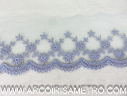 EMBROIDERED TULLE LACE - GREY