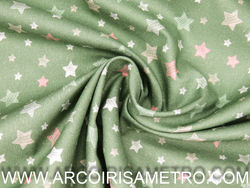 Poplin Bunny - Estrelas fundo verde 7002
