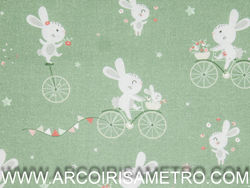 Poplin bunny - Coelhinhos e bicicletas 7006