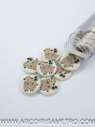 RECICLED BUTTON - COLORFUL ALPACA