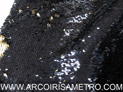 Katia -bi-color sequin fabric - GOLD / BLACK