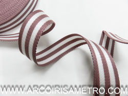 Dusty rose strap with white stripes