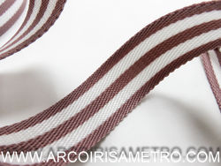 Dusty rose strap with white stripes