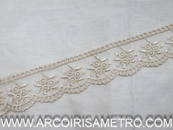 Renda de tule metalizada - scallops