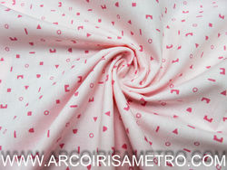 Pink sheeting with geometric forms 