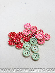 Dotted wooden buttons - 15mm