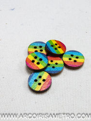 Rainbow wooden buttons - 15mm