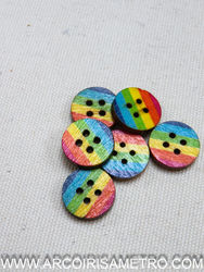 Rainbow wooden buttons - 15mm