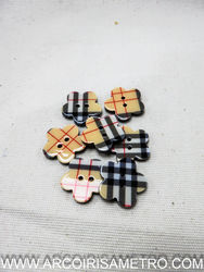 Plaid Resin button - 20mm