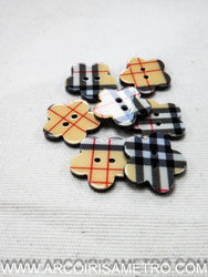 Plaid Resin button - 20mm