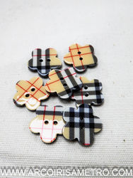 Botão resinado com parão xadez - 20mm